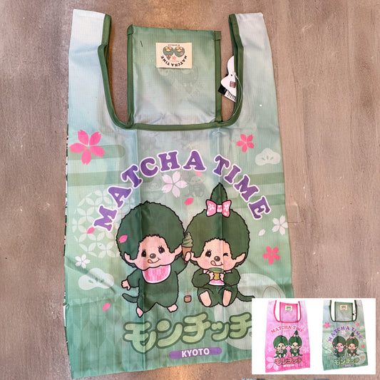 抹茶モンチッチ エコバッグ（GREEN／PINK）
