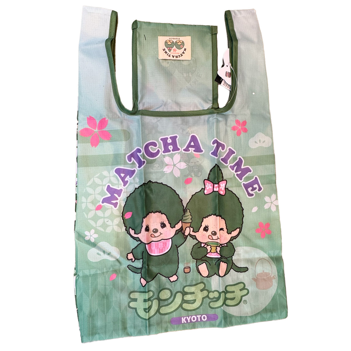 抹茶モンチッチ エコバッグ（GREEN／PINK）